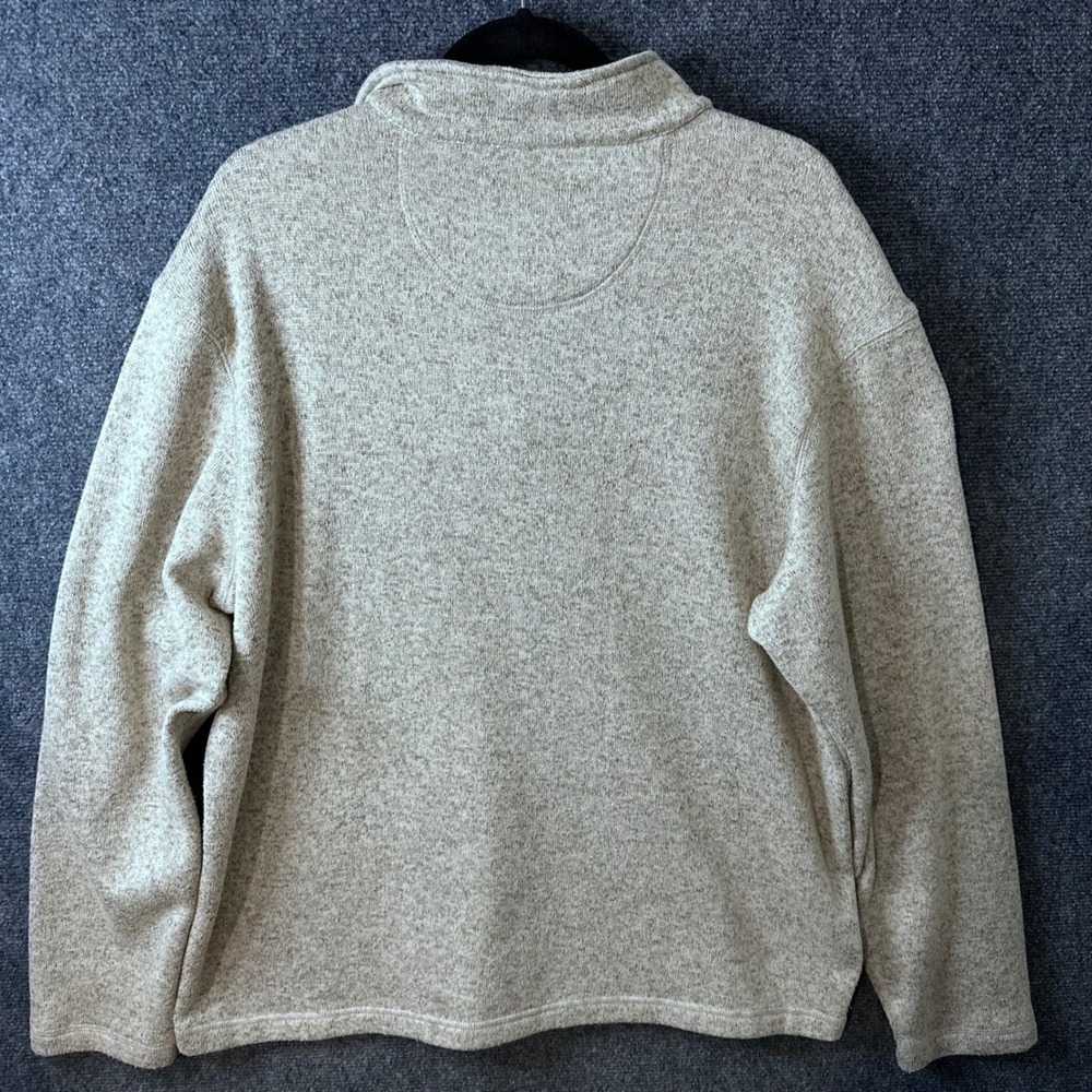 Realtree Mens XL Quarter Zip Pullover Sweater Oatmeal Heather Marl Fleece Lining - Picture 4 of 4